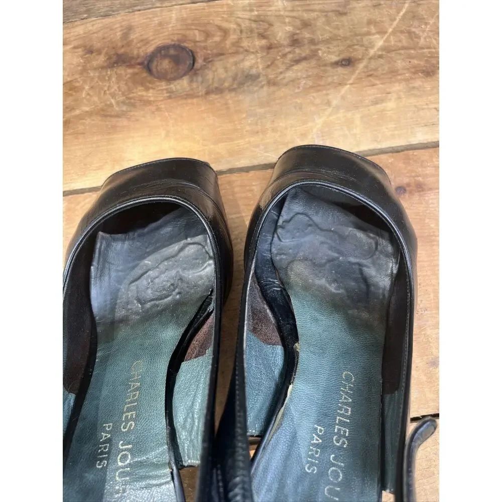 Vintage Charles Jourdan Black Heels Size 8 Some Heavy Wear